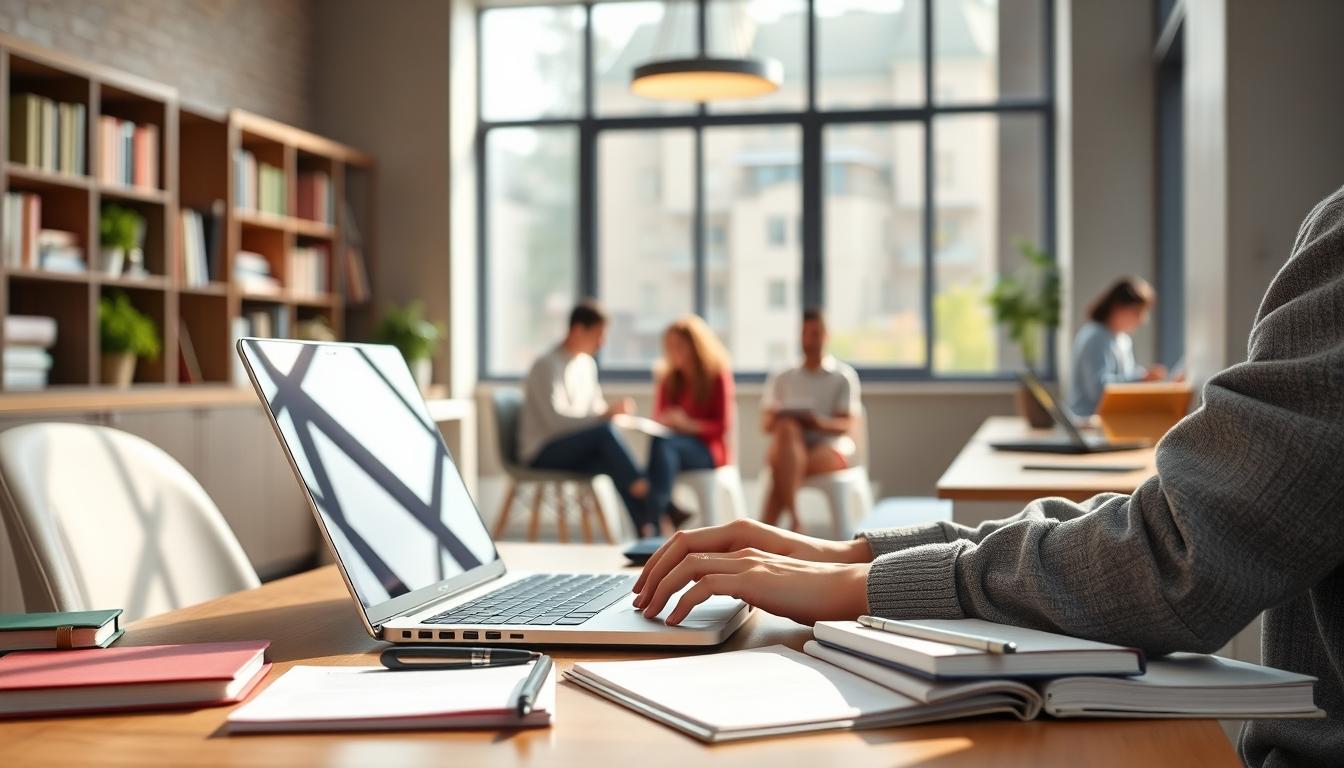 Student preparing for exams with study materials